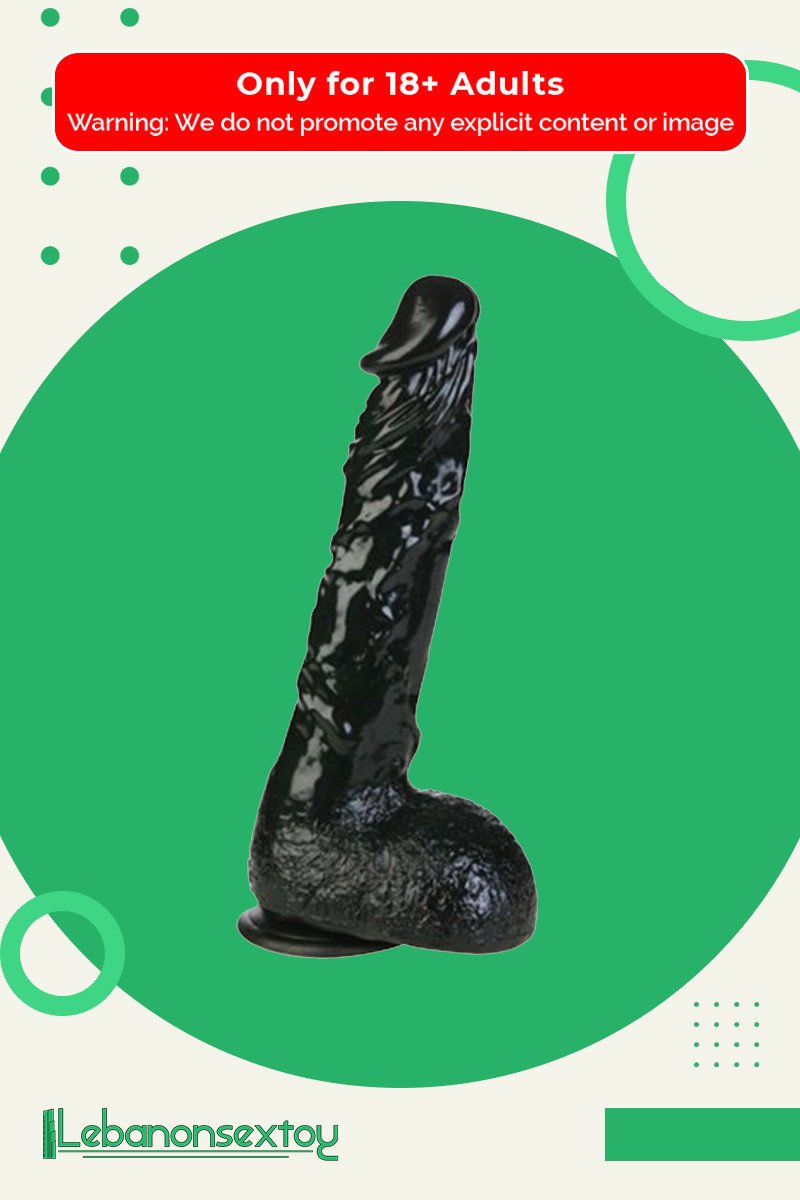 8 inch Black  Realistic Non Vibrator With Suction Cup RSNV-018