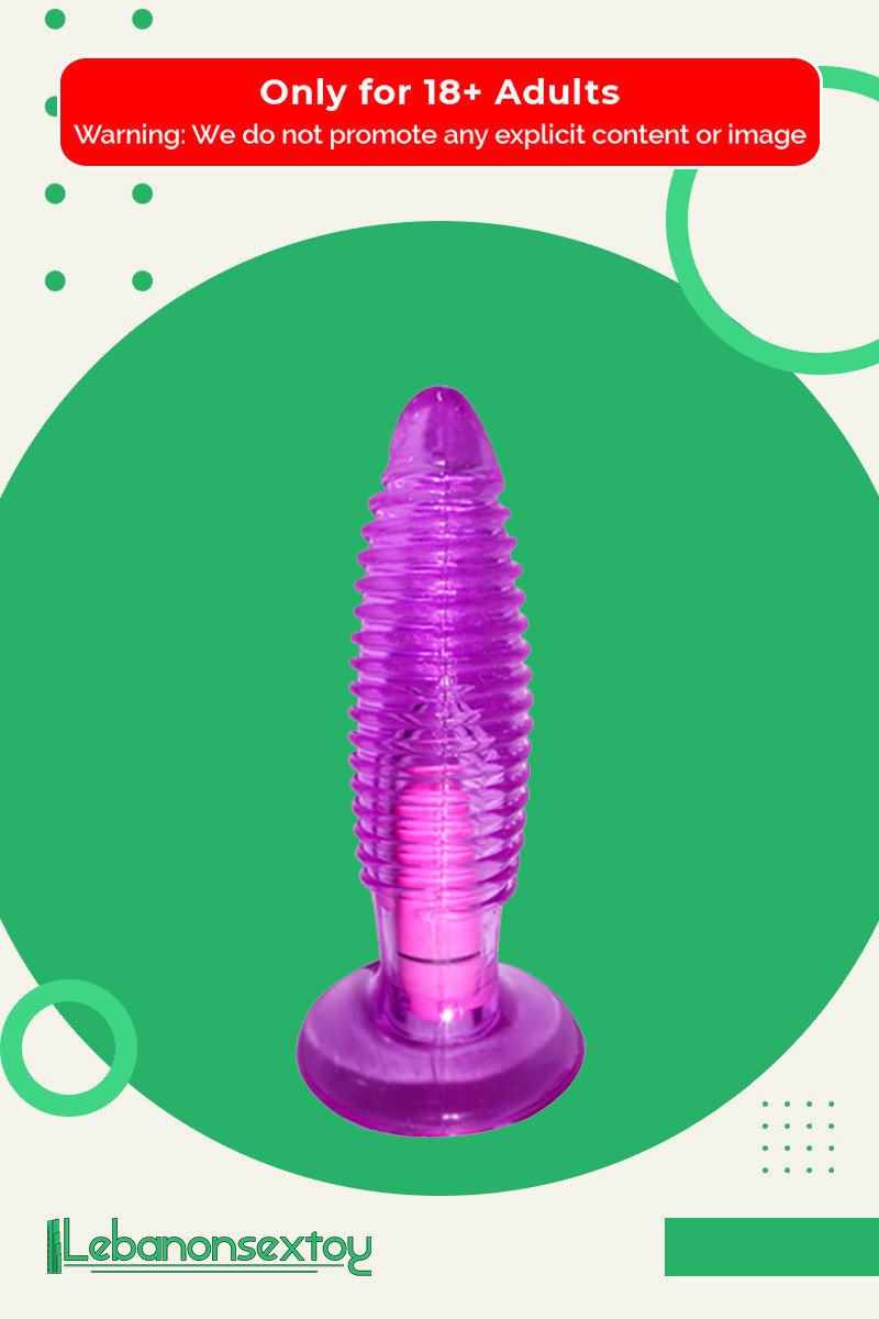 Purple Jelly Anal Vibrating Butt Plug With Suction Cup AD-024