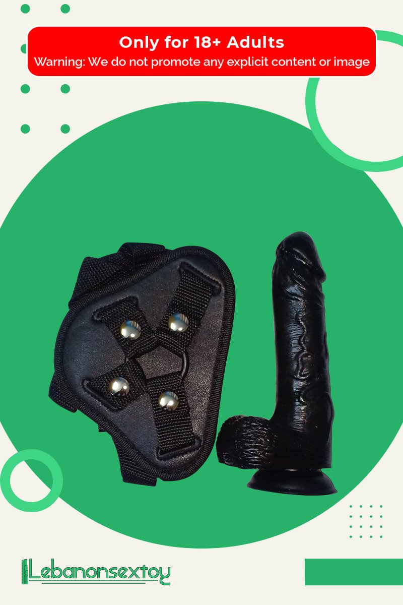 Strap On Dildo Harness with Big Black Dildo Vibrator SO-027
